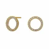 Joanli Nor Polar runda örhängen i förgyllt silver vit zirkon