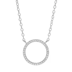 Joanli Nor halsband i rhodinerat silver vit zirkon