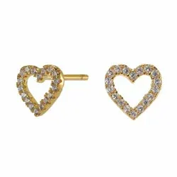 Små Joanli Nor hjärta örhängen i förgyllt silver vit zirkon