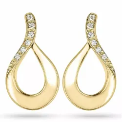 droppe diamant örhängestift i 14 karat guld med diamant 