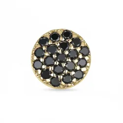 1/2 par svarta diamant solitäreörhängestift i 14 karat guld med svart diamant 