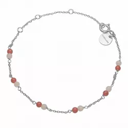 Aagaard armband i silver röd agat rosa månsten