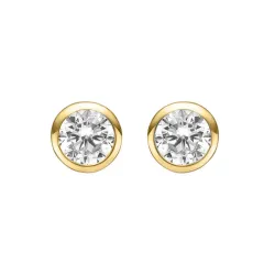 3 mm Støvring Design örhängestift i förgyllt silver vit zirkon