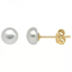 6 mm Støvring Design pärla örhängestift i förgyllt silver