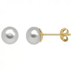 7 mm Støvring Design pärla örhängestift i förgyllt silver