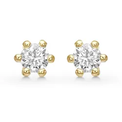 3,5 mm Støvring Design örhängestift i förgyllt silver vit zirkon