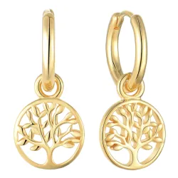 Støvring Design livets träd creol i förgyllt silver