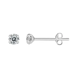 4 mm Støvring Design örhängen i silver vita zirkoner