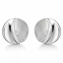 Støvring Design öronclips i silver vit zirkon
