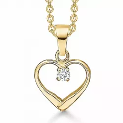 elegant Støvring Design halskedja med berlocker i 8 karat guld med forgylld silverhalskedja vit zirkon