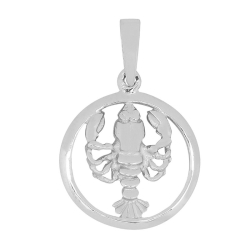 15 mm Siersbøl stjärnteck kräftan hängen i rhodinerat silver