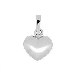 10 x 12 mm Siersbøl hjärta hängen i rhodinerat silver