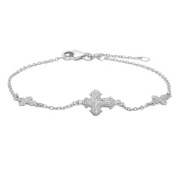 Siersbøl dagmarkors armband i rhodinerat silver