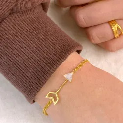 pil armband i förgyllt silver med hängen i förgylld