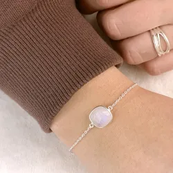 månsten armband i silver med hängen i silver