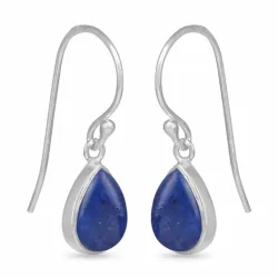 långa droppe lapis lazuli örhängen i silver - Loom Stones