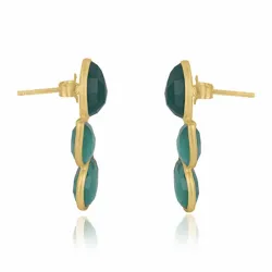 onyxer örhängestift i förgyllt silver - Loom Stones