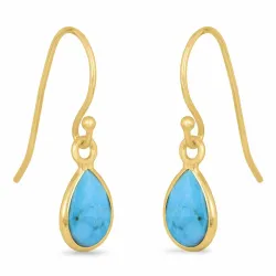 långa örhängen i förgyllt silver - Loom Stones