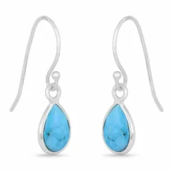 långa droppe örhängen i silver - Loom Stones