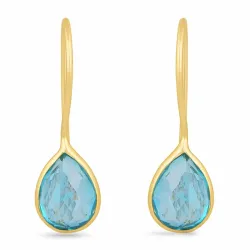 akvamarin örhängen i förgyllt silver - Loom Stones