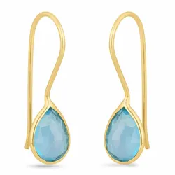 akvamarin örhängen i förgyllt silver - Loom Stones