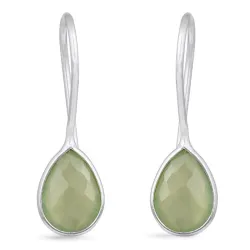 gröna calcedonit örhängen i silver - Loom Stones