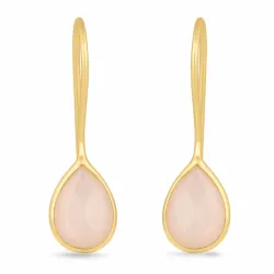 vita månsten örhängen i förgyllt silver - Loom Stones