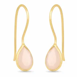 vita månsten örhängen i förgyllt silver - Loom Stones