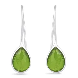 peridot örhängen i silver - Loom Stones