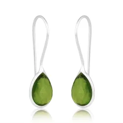 peridot örhängen i silver - Loom Stones