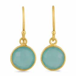 gröna calcedonit örhängen i förgyllt silver - Loom Stones