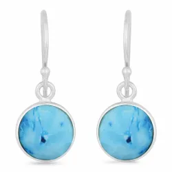 långa rund örhängen i silver - Loom Stones