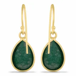 långa örhängen i förgyllt silver - Loom Stones