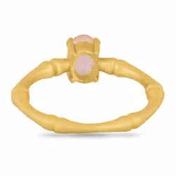 matt kvarts ring i förgyllt silver - Loom Stones