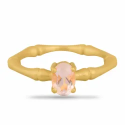 matt kvarts ring i förgyllt silver - Loom Stones