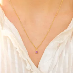 Lille ametist hängen i förgyllt silver - Loom Stones