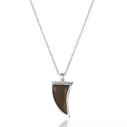 Horn topas halsband i silver med hängen i silver