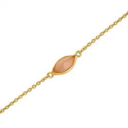 äkta  calcedonit armband i förgyllt silver 19,0 cm x 5,0 mm  - Loom Stones