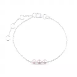 Elegant pärla armband i silver 14 cm plus 5 cm x 4,0 mm