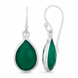 droppe onyx örhängen i silver - Loom Stones