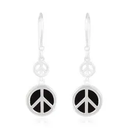 Peace onyx örhängen i silver