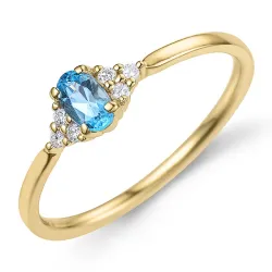 topas diamantring i 9 karat guld 0,25 ct 0,06 ct - Simple Diamonds