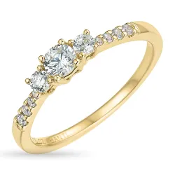 zirkon ring i 9 karat guld