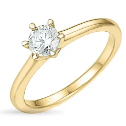 6,0 mm zirkon solitärring i 9 karat guld