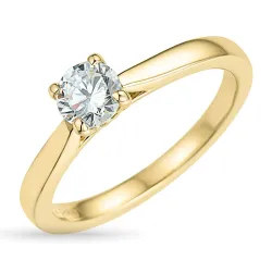 4,5 mm zirkon guldring i 9 karat guld