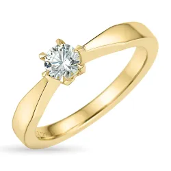 5,4 mm zirkon solitärring i 9 karat guld