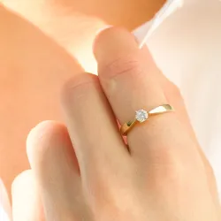 4,7 mm zirkon solitärring i 9 karat guld