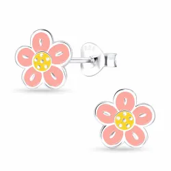 blommor emalj barnörhängen i silver - Little Ones