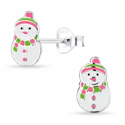 snögubbe barnörhängen i silver - Little Ones