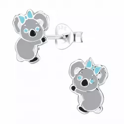 koala barnörhängen i silver